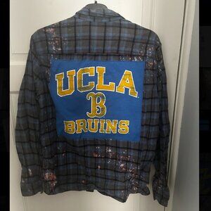 UCLA Flannel - Size M - APT. 9 - Blue/Grey - Acid Wash